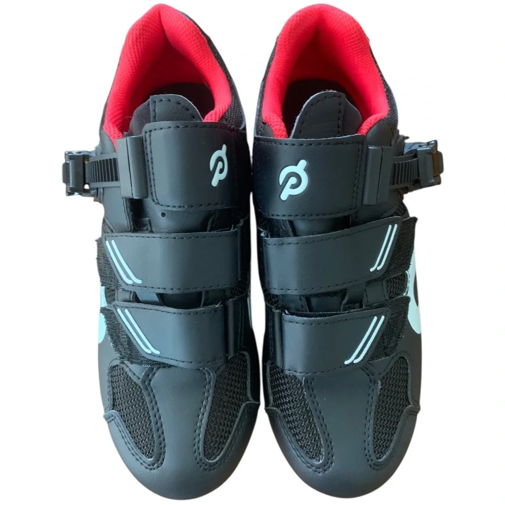 Peloton Womens Indoor Cycling Shoes Black Red NWOB Sz 38